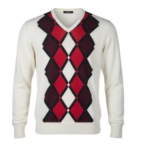 ♦️ J. Lindeberg‎ Argyle V-Neck Sweater 👕 Men’s XL | Golfcore Luxury Knit